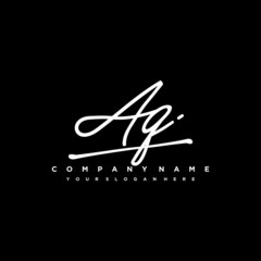 AG initials signature logo. Handwriting logo vector templates. Hand drawn Calligraphy lettering Vector illustration.