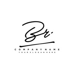 BR initials signature logo. Handwriting logo vector templates. Hand drawn Calligraphy lettering Vector illustration.