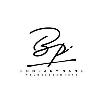 BP initials signature logo. Handwriting logo vector templates. Hand drawn Calligraphy lettering Vector illustration.