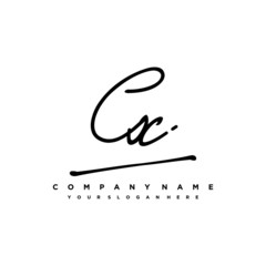 CX initials signature logo. Handwriting logo vector templates. Hand drawn Calligraphy lettering Vector illustration.