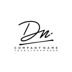 DN initials signature logo. Handwriting logo vector templates. Hand drawn Calligraphy lettering Vector illustration.