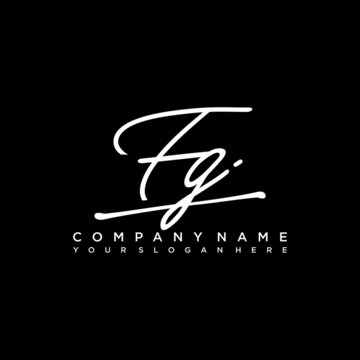 FG initials signature logo. Handwriting logo vector templates. Hand drawn Calligraphy lettering Vector illustration.