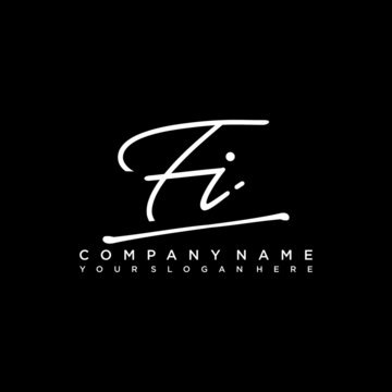 FI initials signature logo. Handwriting logo vector templates. Hand drawn Calligraphy lettering Vector illustration.