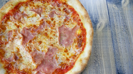 Pizza on a restaurant table