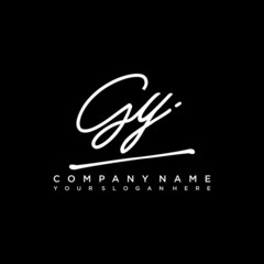 GY initials signature logo. Handwriting logo vector templates. Hand drawn Calligraphy lettering Vector illustration.