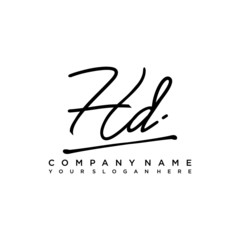 HD initials signature logo. Handwriting logo vector templates. Hand drawn Calligraphy lettering Vector illustration.