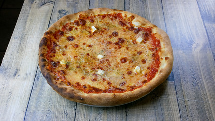 Pizza on a restaurant table
