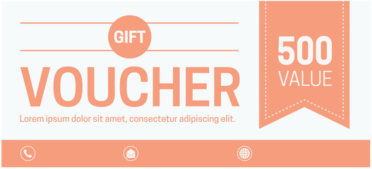 Vector illustration,Gift voucher template with clean and modern pattern.