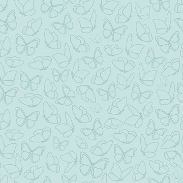Vector repeat pattern with yellow butterflies. One of "Garden Tea Party" collection patterns.