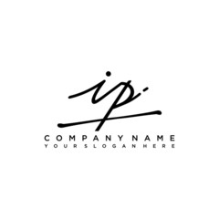 IP initials signature logo. Handwriting logo vector templates. Hand drawn Calligraphy lettering Vector illustration.