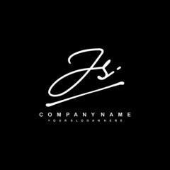 JS initials signature logo. Handwriting logo vector templates. Hand drawn Calligraphy lettering Vector illustration.