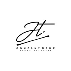 JT initials signature logo. Handwriting logo vector templates. Hand drawn Calligraphy lettering Vector illustration.