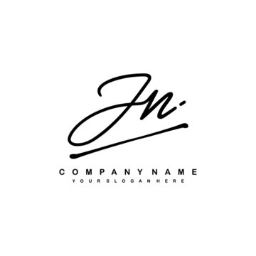 JN initials signature logo. Handwriting logo vector templates. Hand drawn Calligraphy lettering Vector illustration.
