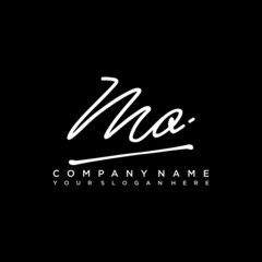 MO initials signature logo. Handwriting logo vector templates. Hand drawn Calligraphy lettering Vector illustration.