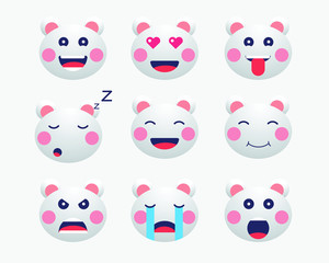 Cute Bear Emoticon Set