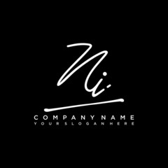 NI initials signature logo. Handwriting logo vector templates. Hand drawn Calligraphy lettering Vector illustration.