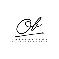 OB initials signature logo. Handwriting logo vector templates. Hand drawn Calligraphy lettering Vector illustration.