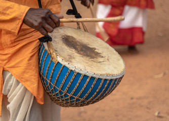 Close Up of Madal Drum with selective focus used.