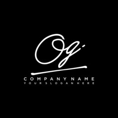 OG initials signature logo. Handwriting logo vector templates. Hand drawn Calligraphy lettering Vector illustration.