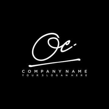 OC initials signature logo. Handwriting logo vector templates. Hand drawn Calligraphy lettering Vector illustration.