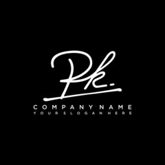 PK initials signature logo. Handwriting logo vector templates. Hand drawn Calligraphy lettering Vector illustration.