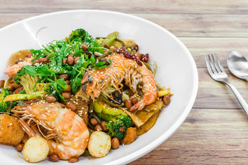 Mala Xiang Guo (mala stir-fry pot). Chongqing Sichuan Spicy Fragrant Pot. Oily, spicy, and numbing Chinese sauce which consists of peppercorn, chili pepper and various spices simmered with oil.