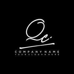 QC initials signature logo. Handwriting logo vector templates. Hand drawn Calligraphy lettering Vector illustration.