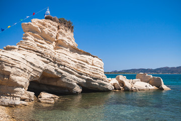 Coastal rock of Agios Sostis. Zakynthos island