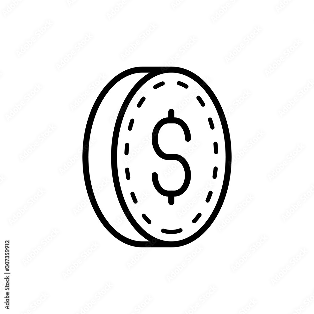 Canvas Prints Simple coin line icon.