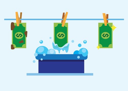 money laundry illustration in flat style design vector