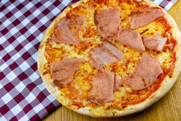 Pizza on a restaurant table