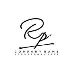 RP initials signature logo. Handwriting logo vector templates. Hand drawn Calligraphy lettering Vector illustration.