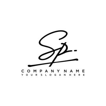 SP initials signature logo. Handwriting logo vector templates. Hand drawn Calligraphy lettering Vector illustration.