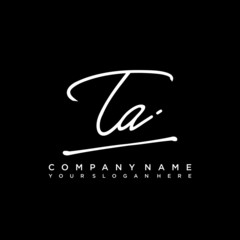 TA initials signature logo. Handwriting logo vector templates. Hand drawn Calligraphy lettering Vector illustration.