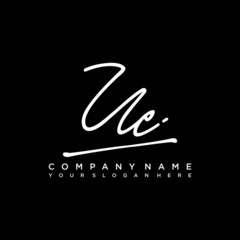 UC initials signature logo. Handwriting logo vector templates. Hand drawn Calligraphy lettering Vector illustration.