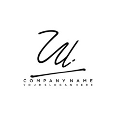 UL initials signature logo. Handwriting logo vector templates. Hand drawn Calligraphy lettering Vector illustration.