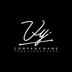 VY initials signature logo. Handwriting logo vector templates. Hand drawn Calligraphy lettering Vector illustration.