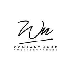 WN initials signature logo. Handwriting logo vector templates. Hand drawn Calligraphy lettering Vector illustration.