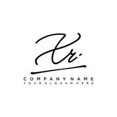 XR initials signature logo. Handwriting logo vector templates. Hand drawn Calligraphy lettering Vector illustration.