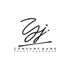 YJ initials signature logo. Handwriting logo vector templates. Hand drawn Calligraphy lettering Vector illustration.