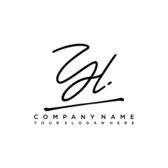 YL initials signature logo. Handwriting logo vector templates. Hand drawn Calligraphy lettering Vector illustration.