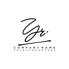 YR initials signature logo. Handwriting logo vector templates. Hand drawn Calligraphy lettering Vector illustration.