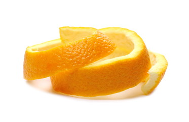 Orange peels isolated on white background