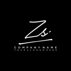 ZS initials signature logo. Handwriting logo vector templates. Hand drawn Calligraphy lettering Vector illustration.