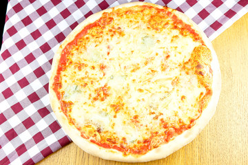 Pizza on a restaurant table
