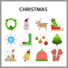 Christmas icon set  isolated on white background for web design