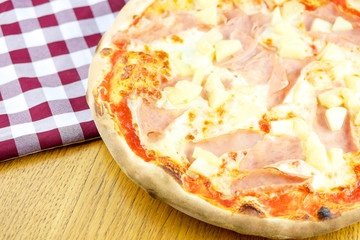 Pizza on a restaurant table
