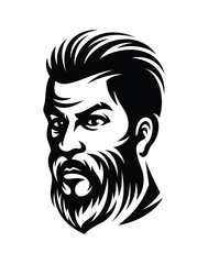hairstyle Man with beard vecto illustration