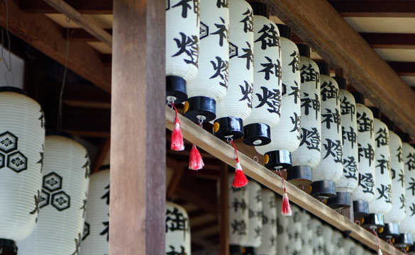 Japanese lanterns at shrine