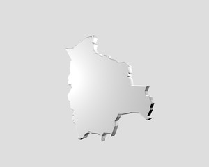 3d illustration of map of bolivia